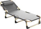 Camping Cot, Portable Folding Outdoor Bed, 5-Position Folding Chaise Lounge Chair, Portable Sleeping Cot For Travel Outdoor Office Indoor Fishing (Color : A1, Size : 193x68x30cm)