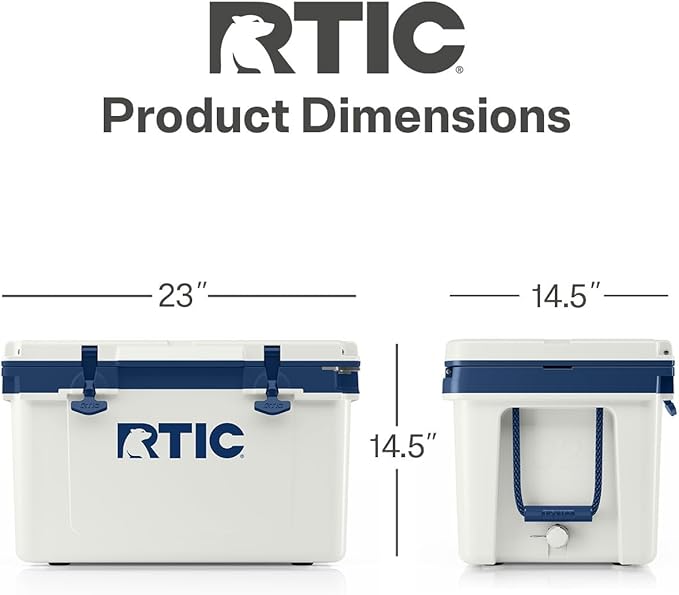 RTIC Ultra-Light 32 Quart Hard Cooler Insulated Portable Ice Chest Box for Drink, Beverage, Beach, Camping, Picnic, Fishing, Boat, Barbecue, 30% Lighter Than Rotomolded Coolers