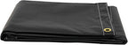 Mytee Products 8' x 10' Heavy Duty Black 18oz Vinyl Utility Tarp Waterproof, Multipurpose, Cars, Boats, Campers, Pool Cover, Tent