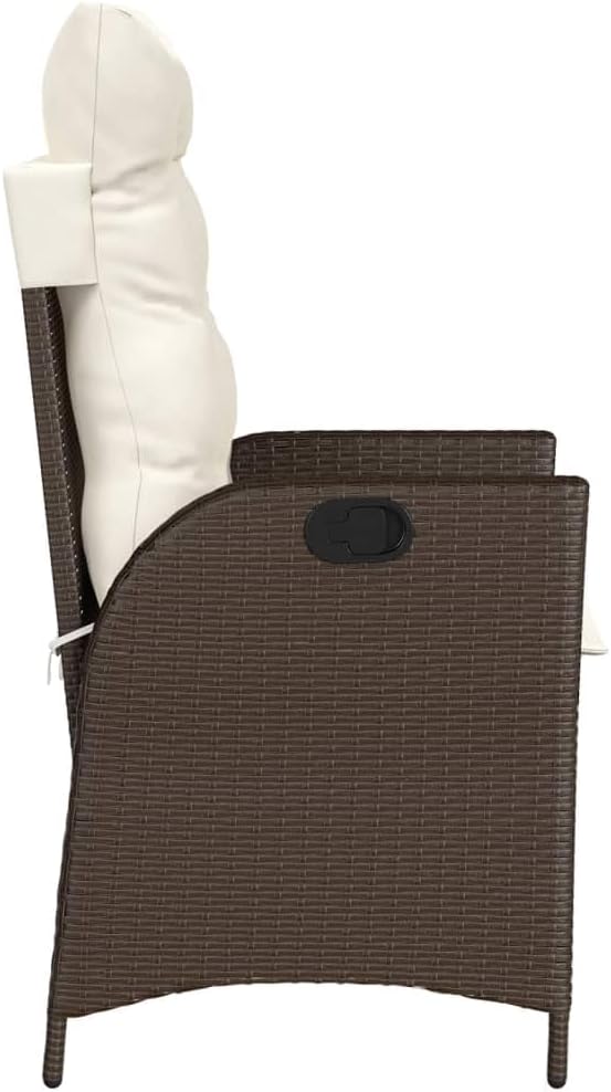 Reclining Patio Chair with Cushions Brown Poly Rattan Porch Chairs Camping Chairs Patio Chairs Living Room Chairs for Dining Patio Bedroom Outdoor