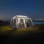 CORE 12’x10' Lighted Instant Screen House | Folding and Portable Large Pop Up Canopy Shelter with LED Lights | Perfect for Family Camping, Outdoor, Picnic, Backyards, BBQ, Tailgate, Patio and Party