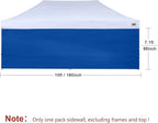 ABCCANOPY Instant Canopy SunWall 10x20 FT, 1 Pack Sidewall Only, No Frame or Top, Blue