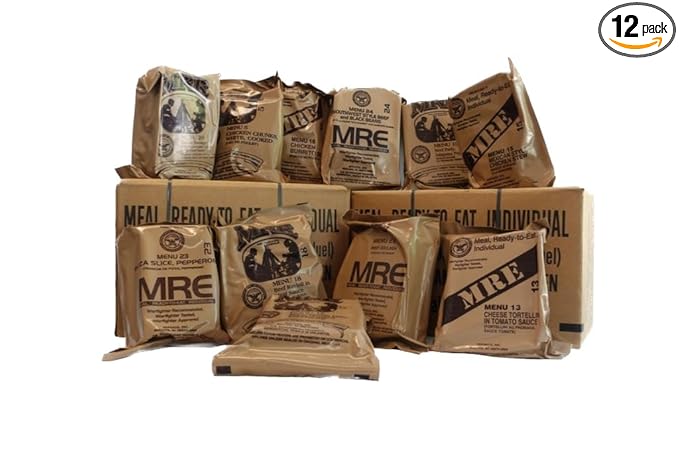 Food Dude 82nd Surplus Inspection US Meals Ready to Eat Military with Heater Box of Meals Full Meal 12 MRE Pack