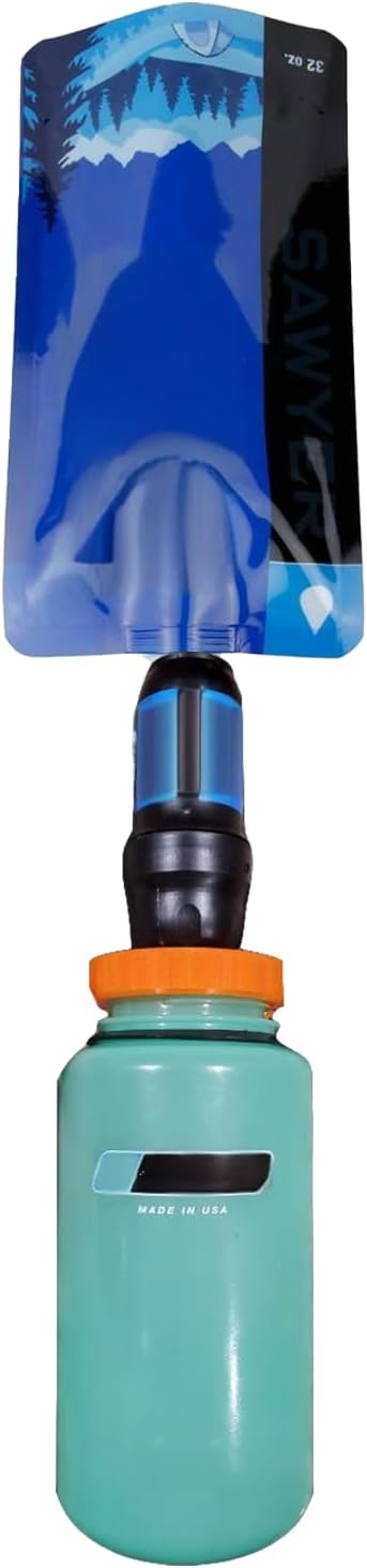 Compatible with Nalgene Wide Mouth Bottles, Water Filter Adapter for Sawyer Squeeze - Water Filtration fixtures for Camping & Hiking.Leak-Proof, Fast Connect-Perfect for Outdoor Adventures (Black)