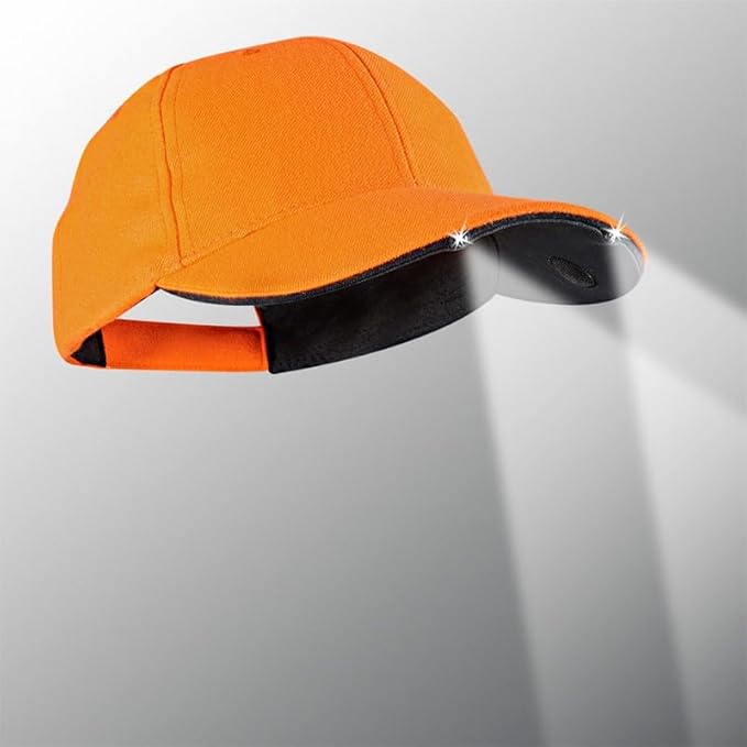 Panther Vision POWERCAP 20/00 LED Lighted Hats - High Output Ultra-Bright Hands Free LED Lighted Battery Powered Cap - Blaze Orange (CL2-280032)