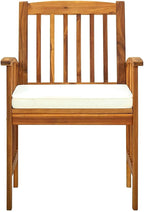 (Fast Shipment) Patio Dining Chairs, Outdoor Chairs, for Camping Pool Beach Deck, Lawn Chair Patio Dining Chairs 3 pcs with Cushions Solid Acacia Wood