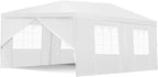 TANGKULA Outdoor Tent 10x20, White Party Wedding Tent Canopy with Removable Sidewalls, Portable Canopy Shelter Tent Pavilion for Market, Outside Tents for Events, Backyard