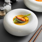 Camping Plates Ceramic Tableware Salad Dessert Bowl Snack Plate Household Table Decoration Cake Plate Kitchen Utensils Porcelain Decorative Plate(8 inch)