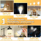 Neporal LITE PRO Rechargeable Light Bulbs, 2600mAh Large Battery Backup Light Bulbs, Perfect As Emergency Lights for Home, Hurricane Prepareness Item, E26/E27