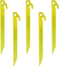 Hordion 12 Pack Plastic Tent Stakes, 9 Inch Heavy Duty Beach Tent Pegs Canopy Stakes for Camping Backpacking Gardening, Yellow