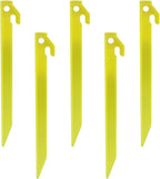 Hordion 12 Pack Plastic Tent Stakes, 9 Inch Heavy Duty Beach Tent Pegs Canopy Stakes for Camping Backpacking Gardening, Yellow