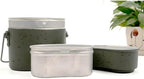 Camping Cookware 3 in 1 Outdoor Camping Lunch Box Tableware Hiking Picnic Survival Pot Bowl Portable Cookware Set Outdoor Picnic