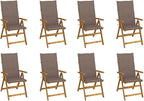 Folding Patio Chairs with Cushions 8 pcs Solid Acacia Wood Balcony Chairs Camping Chair Accent Chair Outdoor Chairs for Bedroom Dining Outdoor Patio