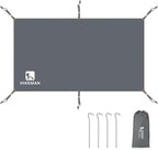 Hikeman Tent Footprint - Waterproof Camping Tarp, Heavy Duty Tent Floor Saver, Ultralight Ground Sheet Mat for Hiking, Backpacking, Hammock, Beach - Storage Bag Included(PU3000mm,140 * 210CM)