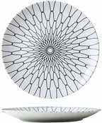 Camping Plates Creative Ceramic Dinner Plate Restaurant Round Dinner Plate Geometric Pattern Dinner Plate Kitchen Tableware Decorative Plate(B,20.6cm/8Inch)