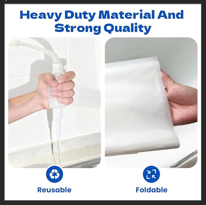 Water Storage Bladder - 100 Gallon Emergency Bathtub Drinking Water Container for Hurricane & Disaster Survival, BPA-Free Food Grade Safe, for Family Preparedness, Camping, Gardening