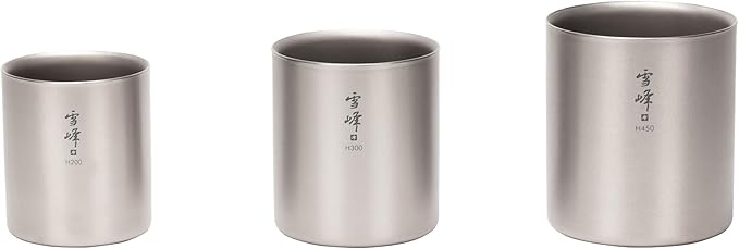 Snow Peak Titanium H450 Stacking Mug, TW-122, Premium Titanium, Made in Japan, Ultralight for Camping, Backpacking Everyday Use, Lifetime Product Guarantee