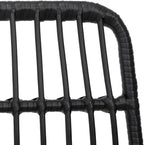 Patio Chairs 2 pcs Black ,Coffee Chair,Study Chair,Camping Chair,Barbecue Chairs,Bistro Chair,Lawn Chairs,Balcony Chairs,for Outdoor,Fire Pit,Deck,Lawn,Outside,Garden,18.9"x24.4"x33.1" PE Rattan