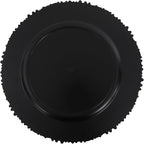 CNCEST 100 Pcs Antique Charger Plates Bulk 13 Inch Plastic Embossed Plate Chargers Round Floral Plates for Wedding Decorative Chargers for Table Dinner Kitchen Party Decoration(Gold,100PCS)
