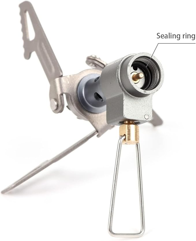 Ultralight Backpacking Stove Portable Pocket Stove Titanium Camping Gas Burner only 26g with 1 Extra Backup O-Ring