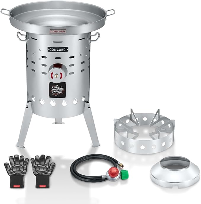 Concord Stainless Steel El Grande Comal Stove. 220,000 BTU Single Propane Outdoor Burner (El Grande Stove + Comal)