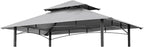 Grill Gazebo Replacement Canopy Roof – Hugline 5x8 Outdoor Grill Shelter Canopy Top Double Tiered BBQ Tent Cover Fit for Model L-GG001PST-F (Gray)