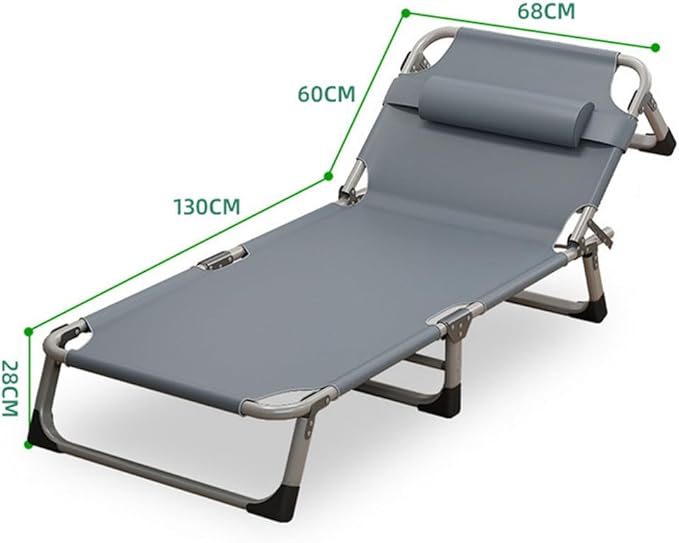 Folding Camping Cot Portable, Wide Folding Office Nap Multi-Speed Adjustment Suitable for Home, Camping and Travel