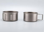 Camping Cookware Outdoor Camping Portable Pure Titanium Bowl Set Pot Tableware Foldable Camping Cooker Survival Gear