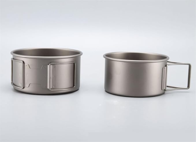 Camping Cookware Outdoor Camping Portable Pure Titanium Bowl Set Pot Tableware Foldable Camping Cooker Survival Gear