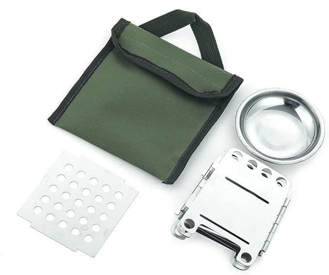 Outdoor Portable Camping Hiking Stainless Steel Card Wood Stove Wild Backpack Chain