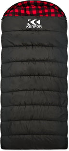 0 Degree Sleeping Bag 100% Cotton Big and Tall Flannel XXL Cold Weather Winter Sleeping Bag for Adults Camping Zero Degree