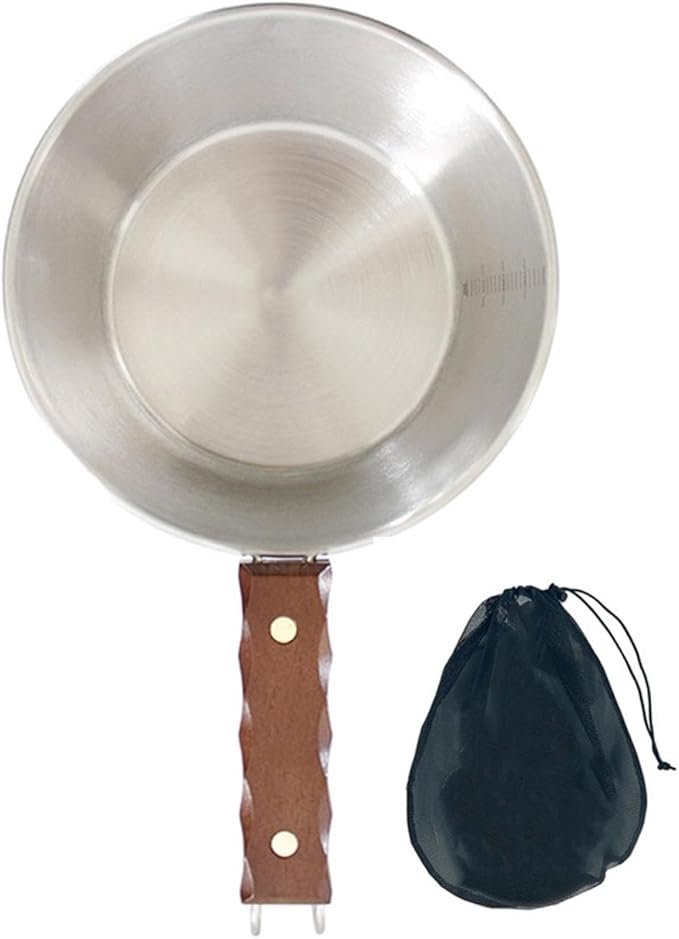 Camping Bowl Outdoor Bowl Cooking Picnic Bowl with Handle Lightweight Camping Cup Picnic Tableware for Fishing Picnic Campfire Kitchen Beach, Silver
