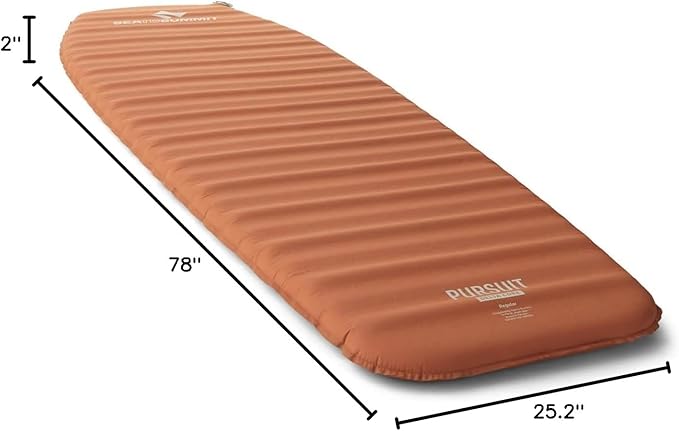 Sea to Summit Pursuit Self-Inflating Sleeping Mat for Camping and Backpacking, Tapered - Large (78 x 25 x 2 inches)