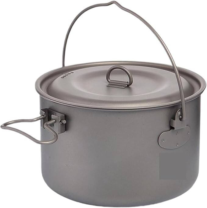 Camping Tableware Titanium Cookware Set Tourism Cauldron Outdoor Cooking Pot Frying Pan Picnic Kitchen Hiking Trekking