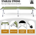 Portable Folding Camping Cot, Heavy Duty Sleeping Bed with Carrying Bag, 610D Oxford Cloth & Lightweight Aluminum Frame, 275lbs Load, Outdoor Cot for Adults, Travel, Hiking, Office (Green, 1 Pack)