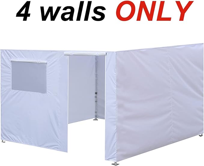 Eurmax USA Full Zippered Walls for 10 x 10 Easy Pop Up Canopy Tent,Enclosure Sidewall Kit with Roller Up Mesh Window and Door 4 Walls ONLY,NOT Including Frame and Top（Forest Green）
