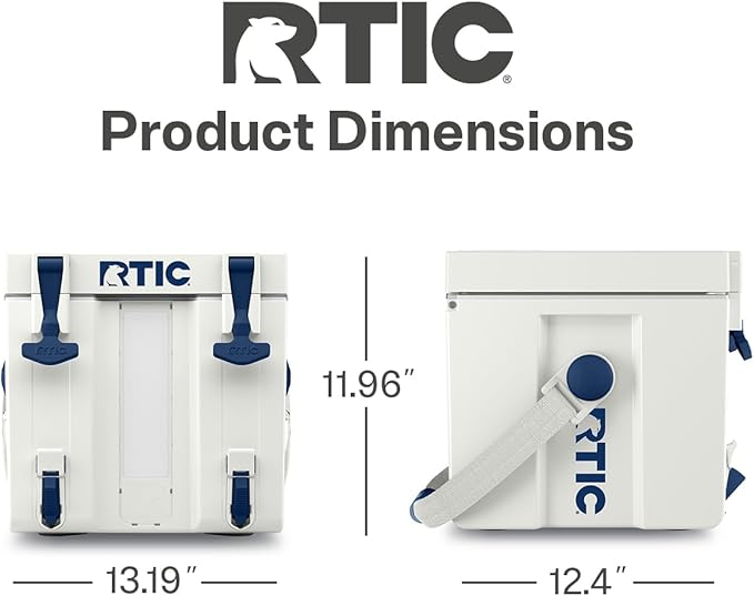 RTIC Halftime Water Cooler 3 Gallon Portable Carrier Container, Drink Beverage Dispenser, Stackable with 2 Taps, Bottleless, BPA-Free, for Sports, Camping, BBQ, Parties, Picnic, Cool Grey & Navy