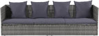 Outdoor Chairs Beach Chair Patio Furniture Camping Chairs Patio Bed Gray 78.7"x23.6" Poly Rattan for Patio, Poolside