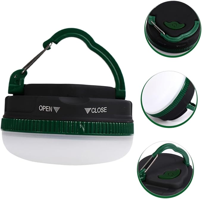 NOLITOY Portable LED Hanging Tent Light for Camping Lightweight Outdoor Lantern for Emergency Use Battery-Powered Green Tent Lamp Compact for Hiking Picnic Backpacking