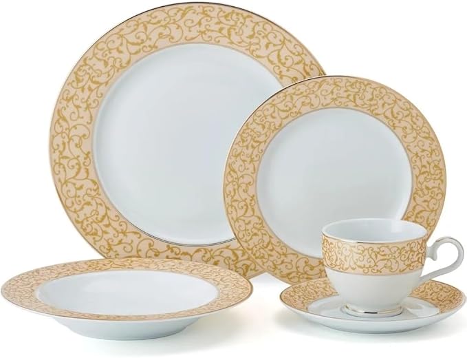 40-Piece Dinnerware Set Plate Set Plates Dinner Sets Kitchen Tableware Ceramic Dishes to Eat Food Dining