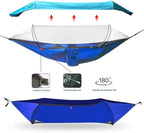 ayamaya [2 in 1 Camping Hammock with Mosquito Net & Sunshade Cloth & Tree Straps for 2/Double Person, Portable Parachute Nylon Lightweight Big Pop Up Swing Hammock