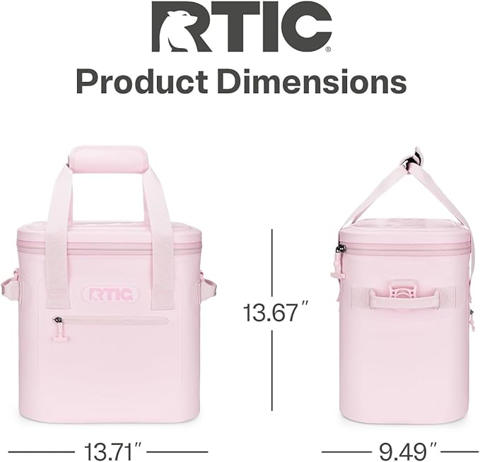 RTIC Ultra-Tough Soft Cooler 20 Can, Insulated Bag Portable Ice Chest Box for Lunch, Beach, Drink, Beverage, Travel, Camping, Picnic, Car, Trips, Floating Cooler Leak-Proof with Zipper