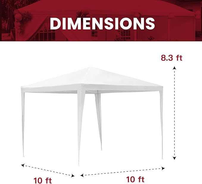 10x10 Gazebo Waterproof Outdoor Canopy Patio Tent Party Tent for Wedding BBQ Cater