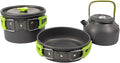 Compatible for Camping Cooking Set Cookware Travel Tableware Outdoor Picnic Teapot for 2-3 Peaple Non-Stick Pots Assorted Sets