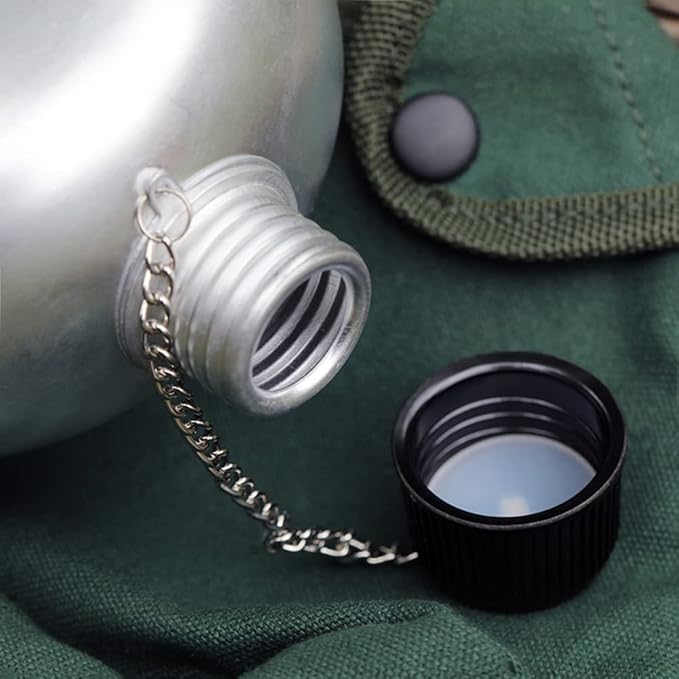 Lixada 3 x Military Canteen Set of 3 Aluminium Cookware Set with Cover for Camping Hiking Backpack