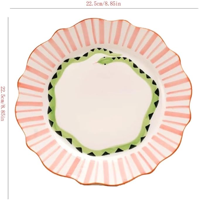 Camping Plates Hand-painted Contrasting Color Ceramic Dinner Plate, Home Dining, Tableware, New Year Gift Decorative Plate