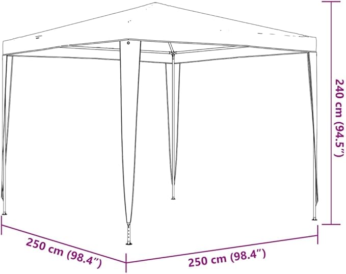Green Polyethylene and Steel Collapsible Party Tent 8.2x8.2ft, Professional Outdoor Event Shelter with Adjustable Design for Gatherings and Celebrations, Weather Resistant