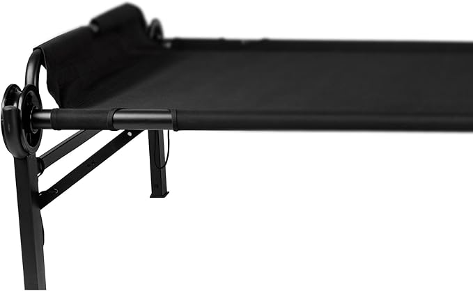 Disc-O-Bed 2XL Outdoor Modular 1 Person Single Camping Cot Portable Bed with 2 Height Options for Adults, Sleep Solution for Tents, Black