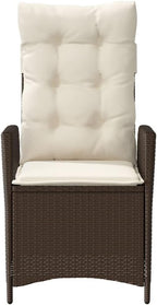 Reclining Patio Chair with Cushions Brown Poly Rattan Porch Chairs Camping Chairs Patio Chairs Living Room Chairs for Dining Patio Bedroom Outdoor