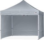 ABCCANOPY Easy Pop Up Canopy Tent with Sidewalls 10x10 Commercial -Series, Gray